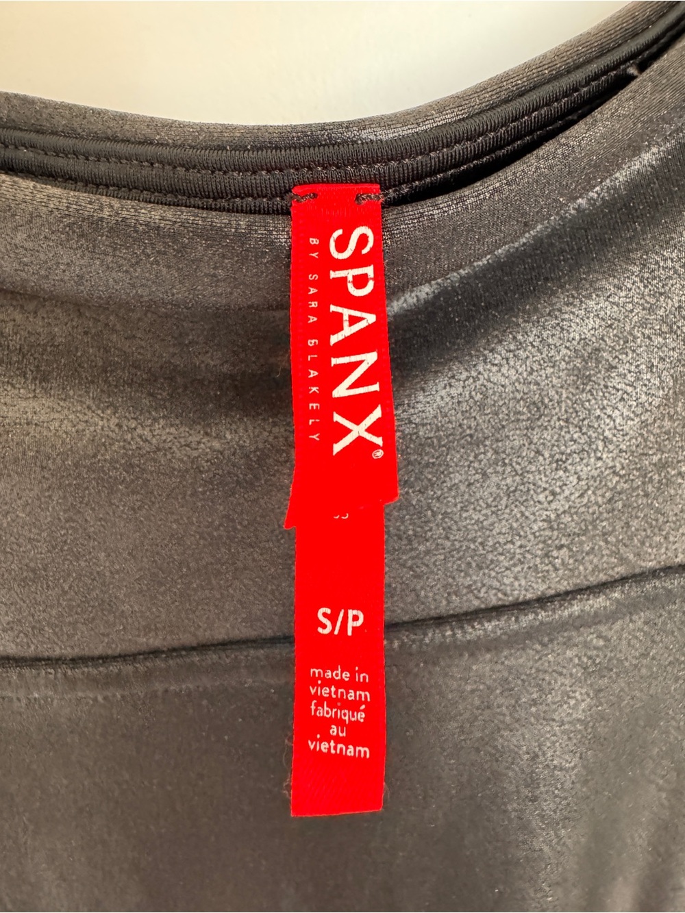 SPANX Black Faux Leather High Rise Leggings Small